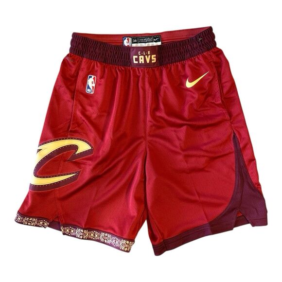 Nike NBA Authentics Cleveland Cavaliers Basketball Shorts Size 32 Medium - Picture 1 of 9